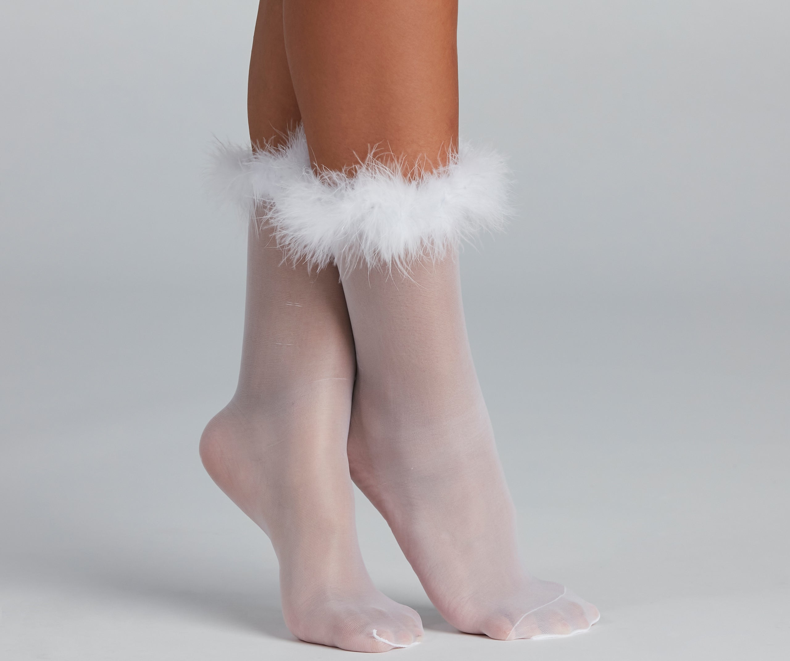Total Glam Girl Marabou Trim Stockings - Image 4