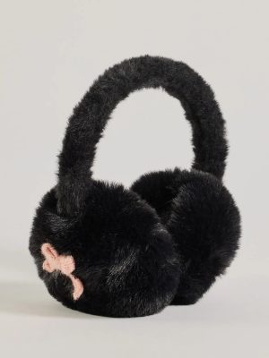 So Cozy Bow Detail Faux Fur Earmuffs