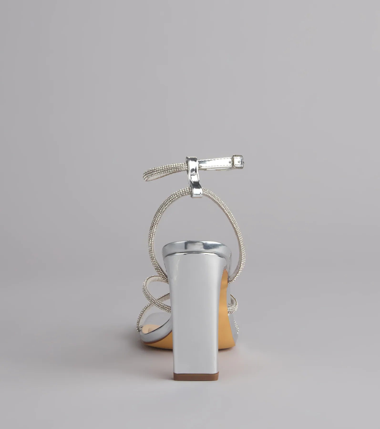 VIP Only Rhinestone Metallic Block Heels - Image 4