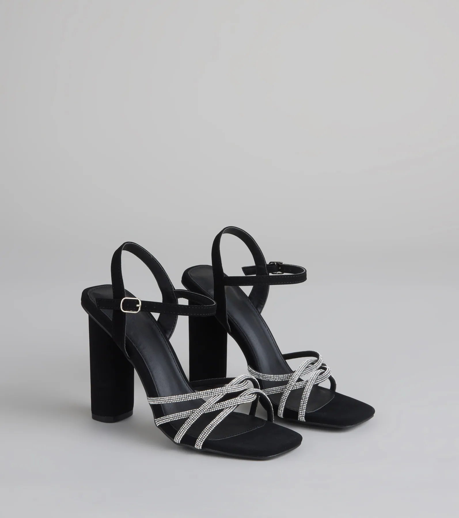 Glow Getter Twisted Rhinestone Heels