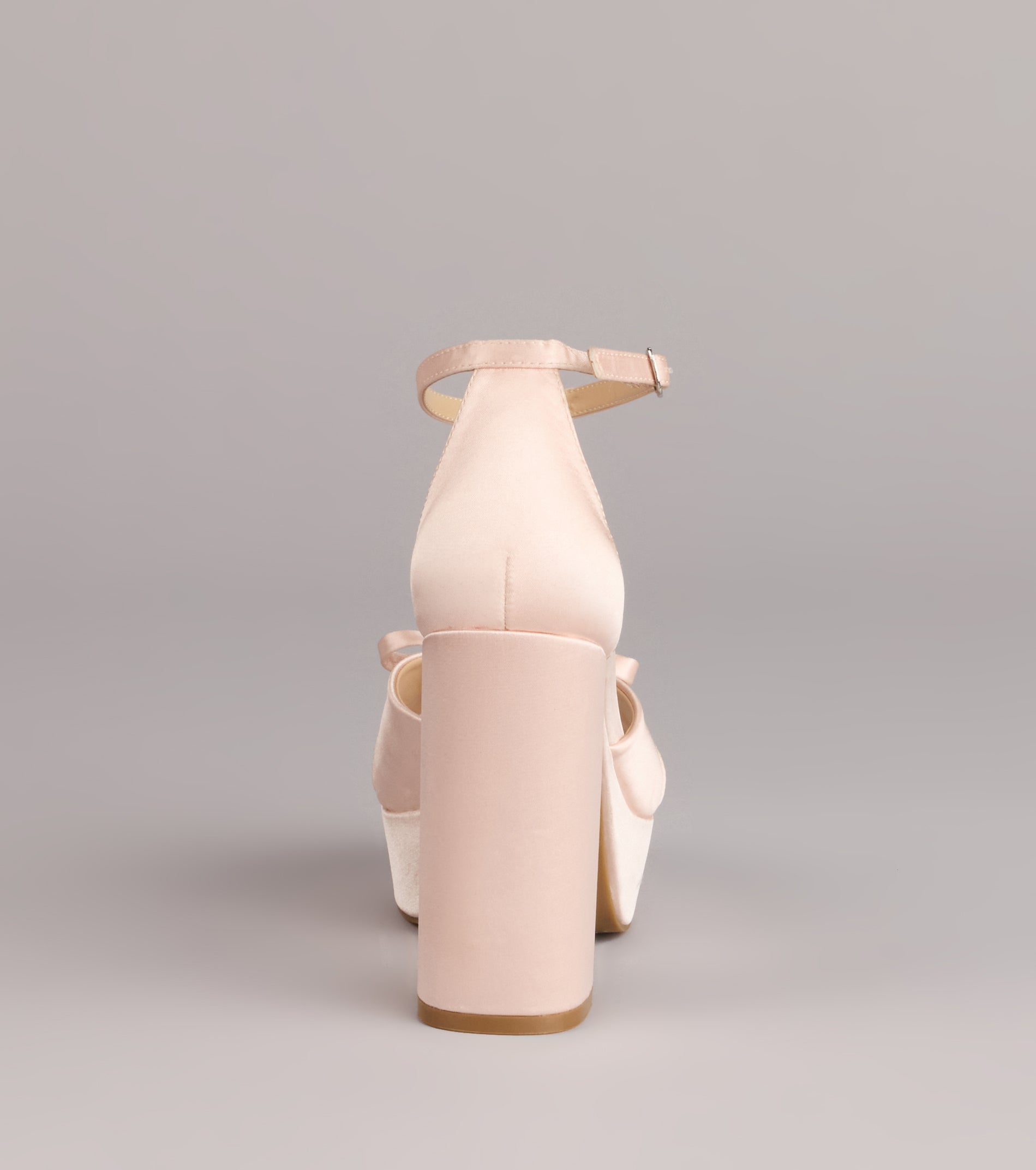Sweet Statement Satin Bow Block Heels - Image 4