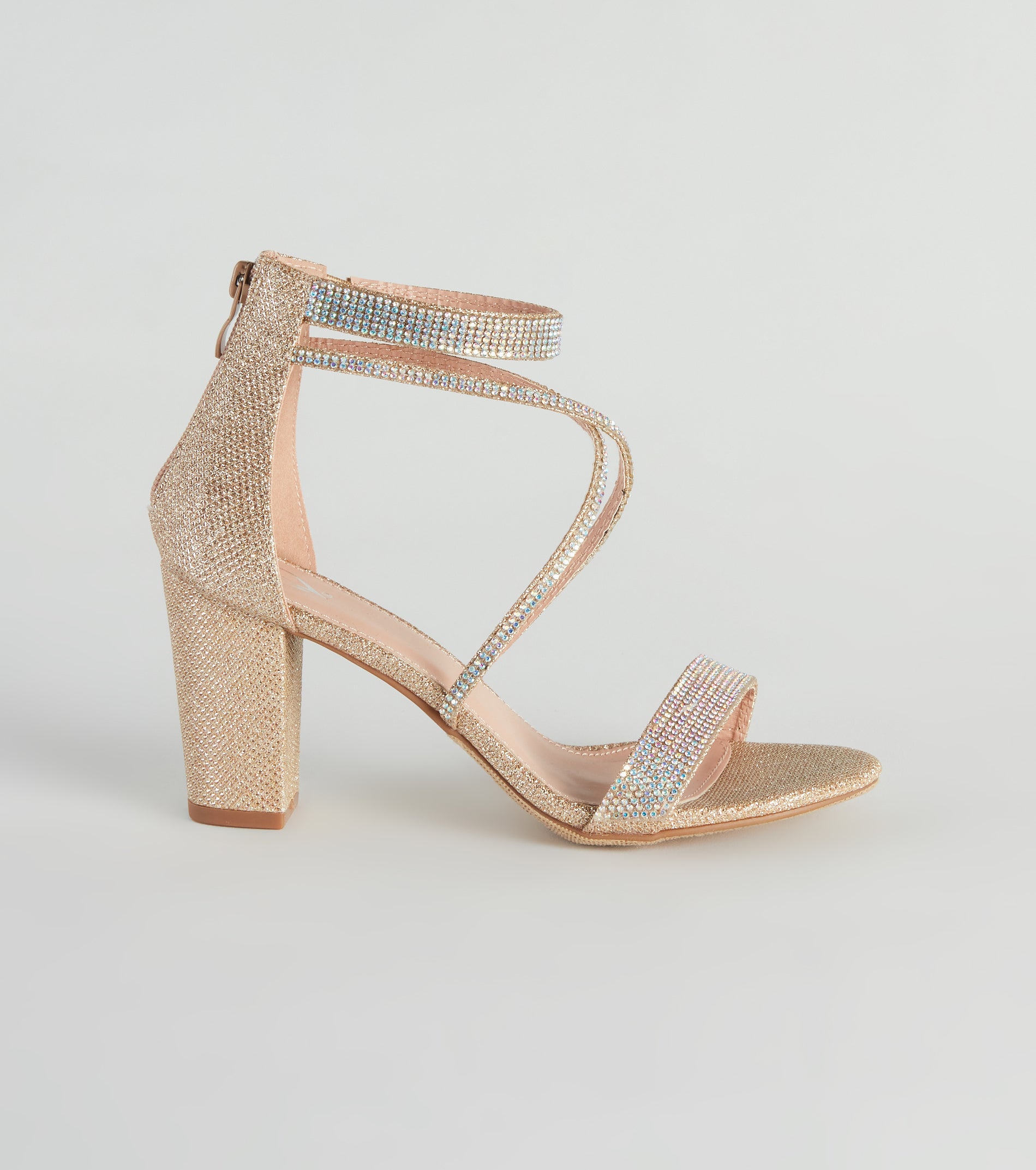 Glitter And Gleam Rhinestone Block Heels - Image 6