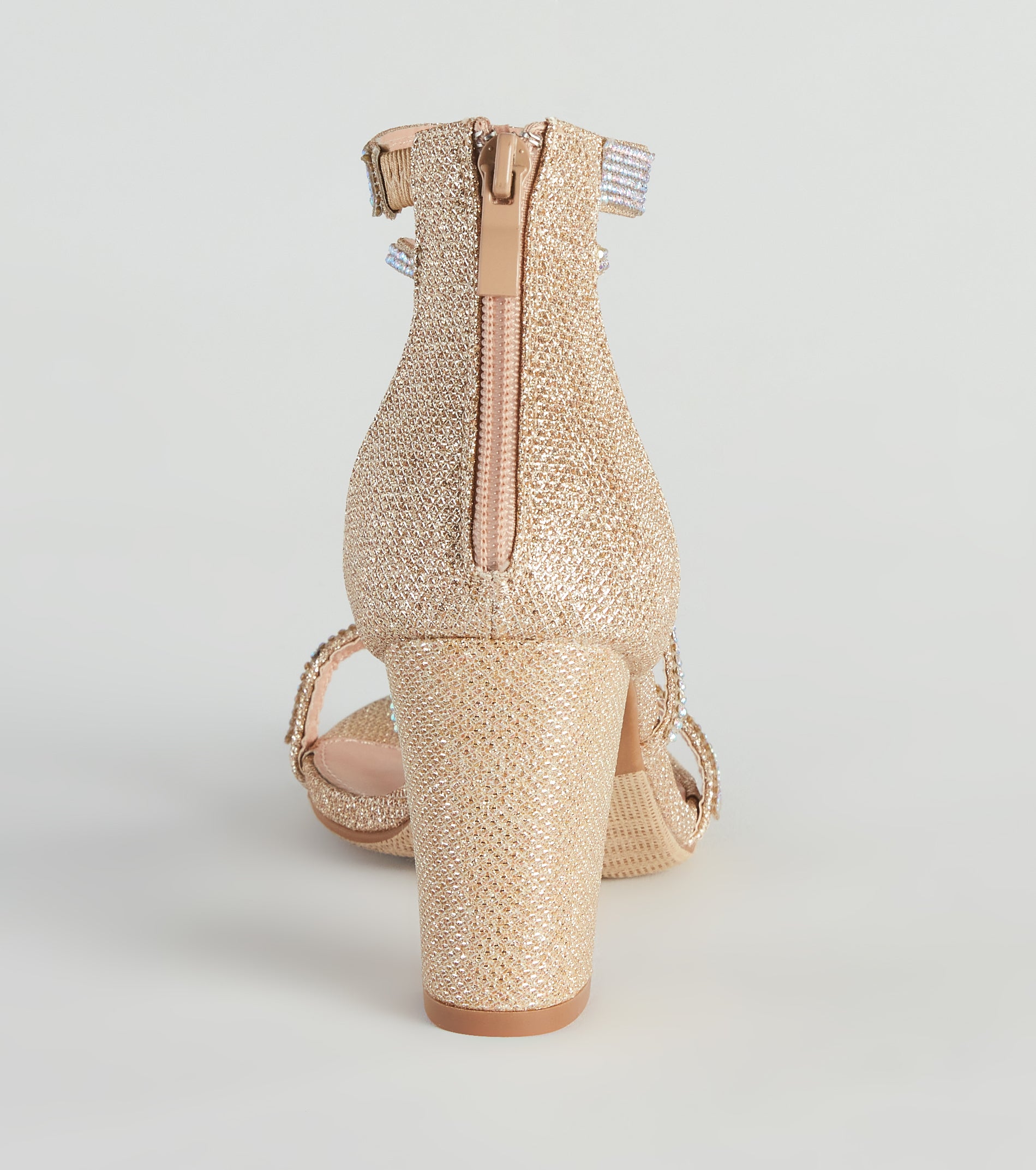 Glitter And Gleam Rhinestone Block Heels - Image 8