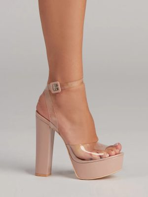 A Little Boost PVC Block Platform Heels