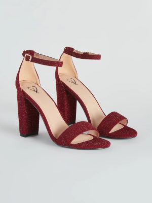 So Spectacular Glitter Block Heels