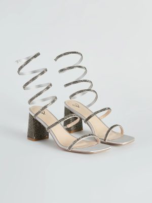 Spring Into Rhinestone Block Heels