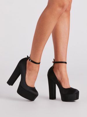Strides Of Sass Satin Platform Pumps