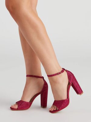 Own This Shine Glitter Block Heels