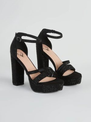 Glitzy Status Rhinestone Platform Heels