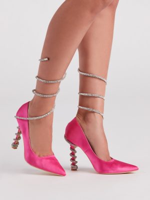 Wrapped In Glamour Rhinestone Satin Pumps