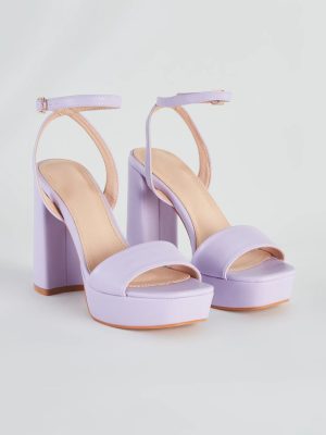 Step Up Faux Leather Platform Block Heels