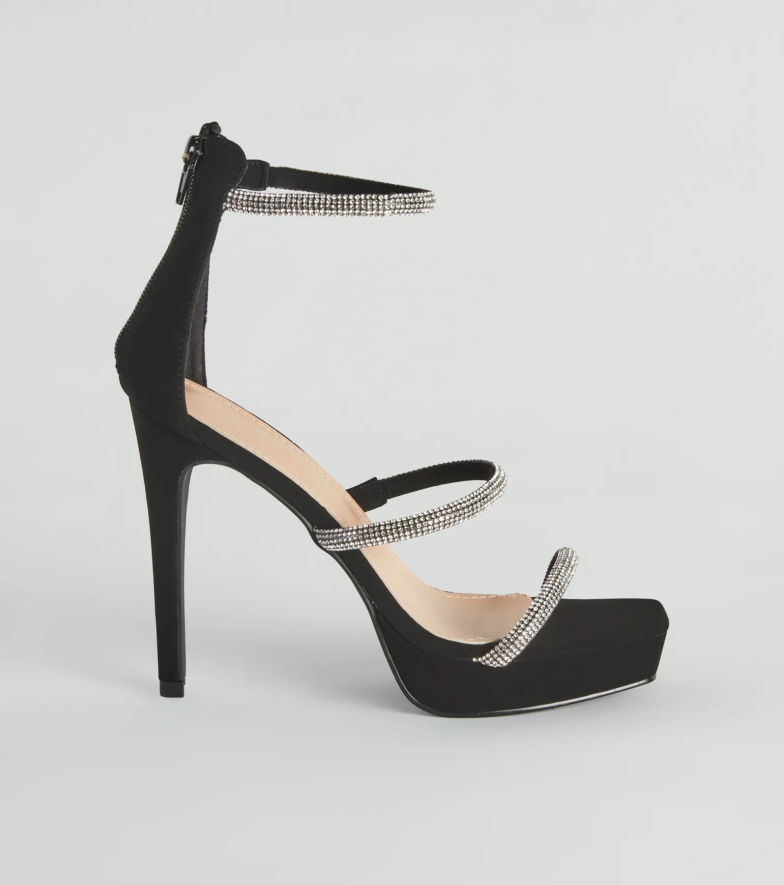 Sleek And Glam Rhinestone Platform Stiletto Heels - Image 2