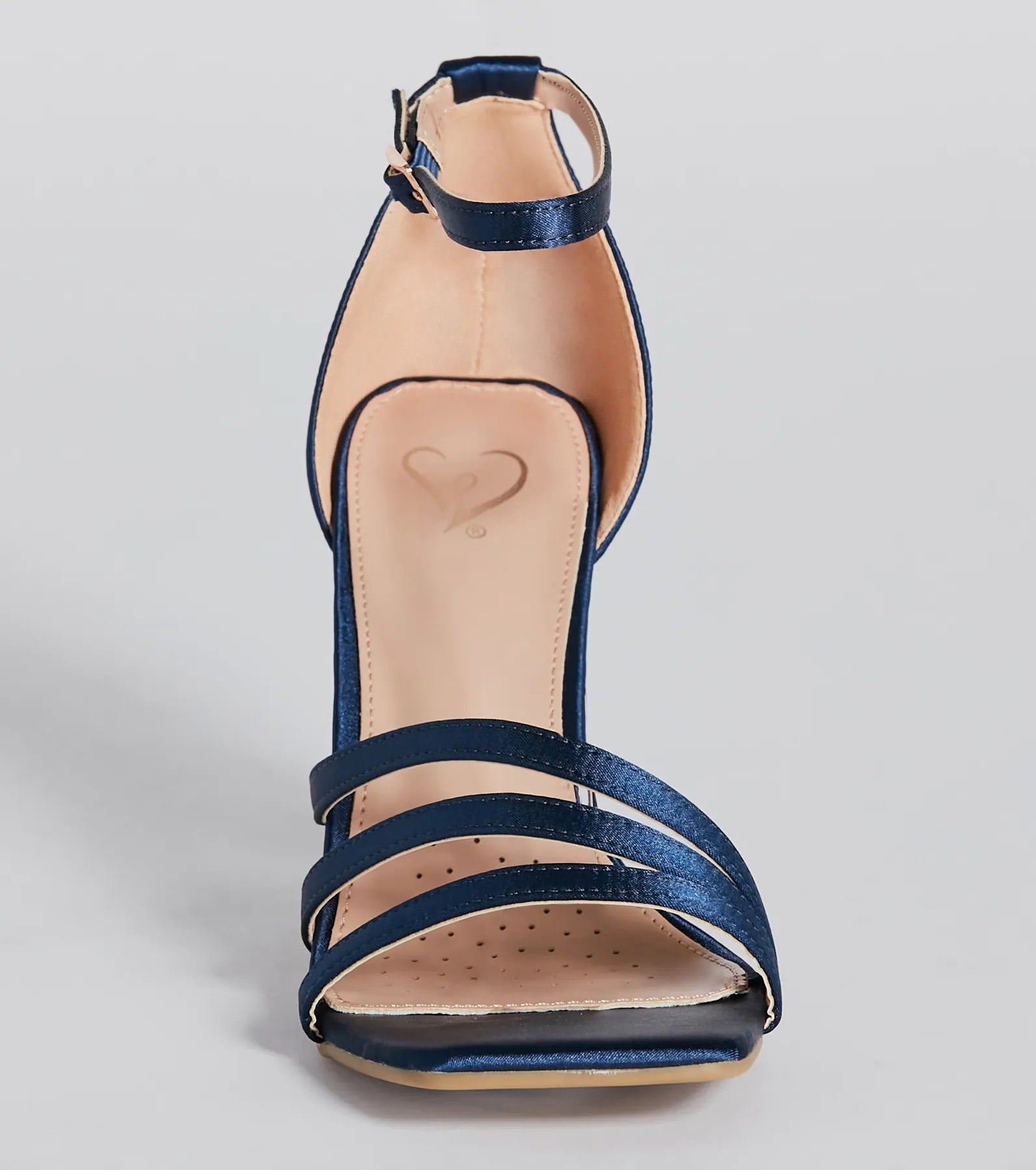 Sleek Status Satin Strappy Block Heels - Image 3