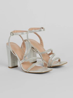 Glam On The Line Rhinestone Block Heels