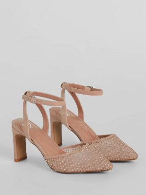 Wrapped In Shine Fishnet Rhinestone Heels