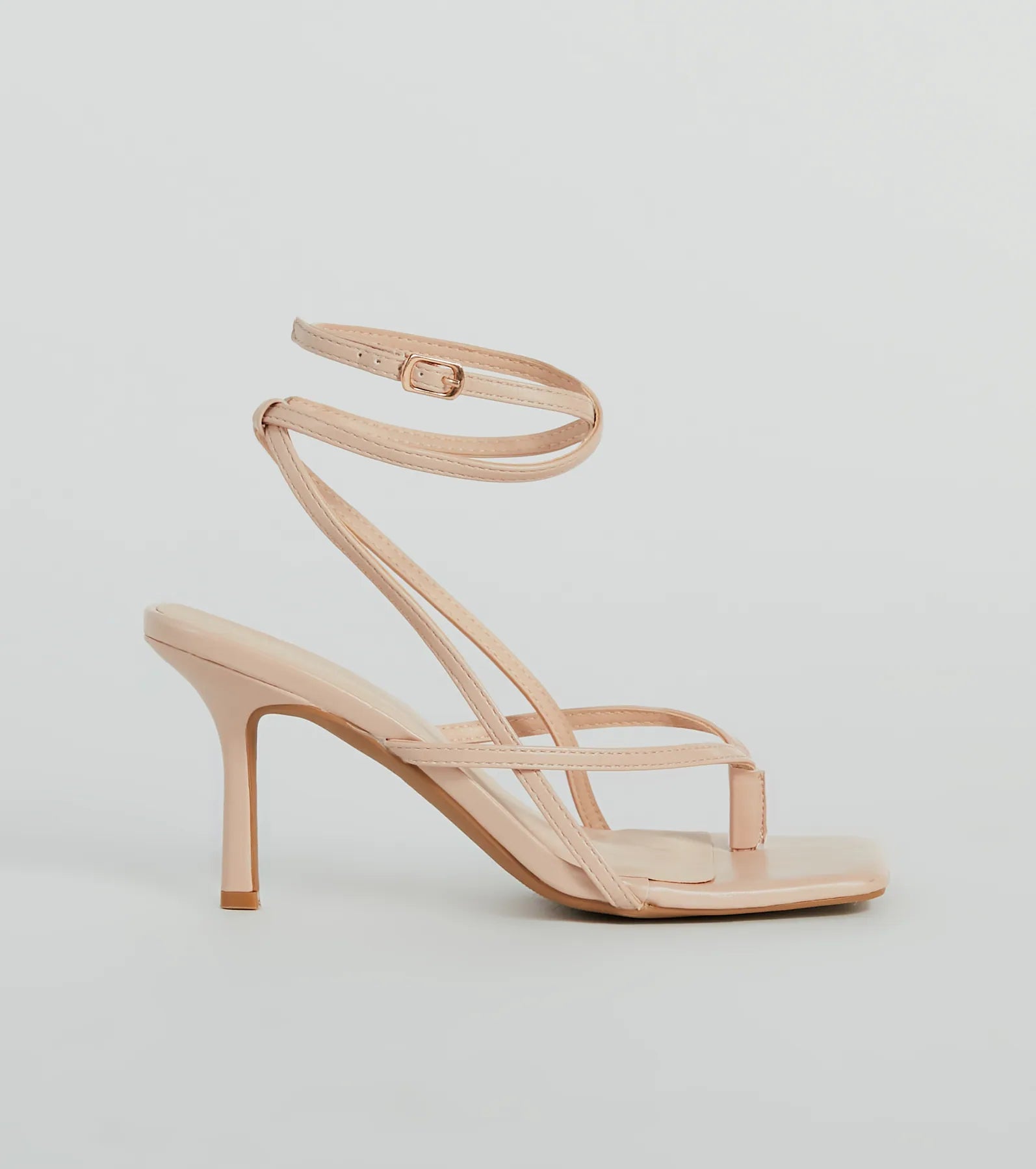 Eye-Catching Pop Strappy Thong Stiletto Sandals - Image 2