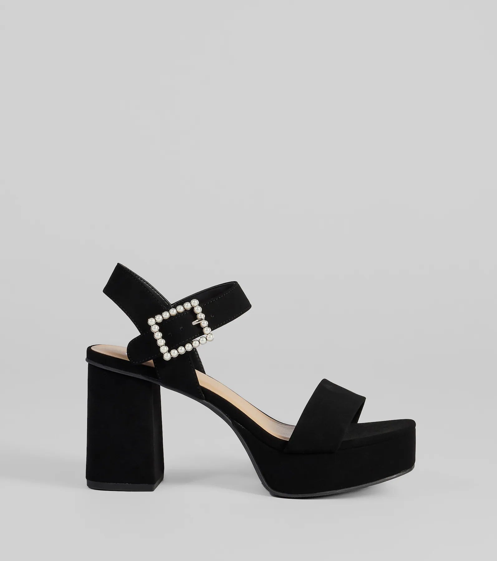 Dazzling Grace Faux Pearl Platform Heels - Image 2