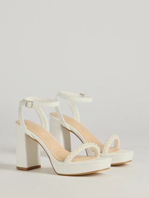 Another Status Faux Pearl Platform Heels