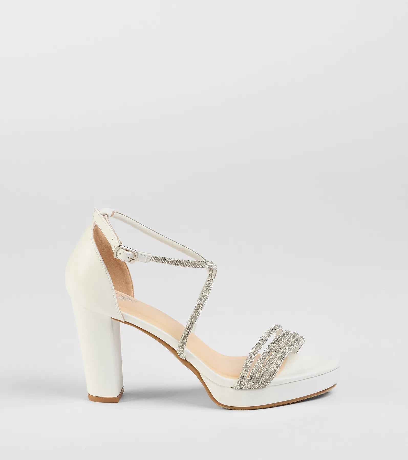 Night Shimmer Rhinestone Platform Block Heels - Image 2