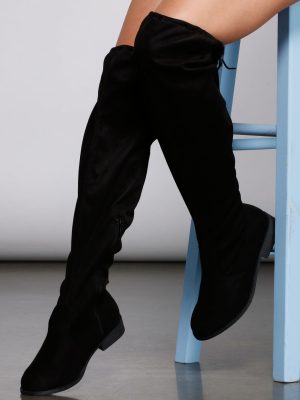 Simply Stylish Faux Suede Wide-Fit Boots