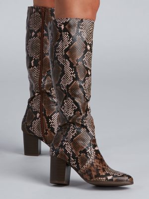 Chic Vixen Snake Faux Leather Boots