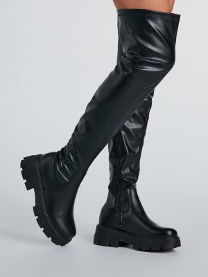 In Command Platform Faux Leather Over-The-Knee Boots