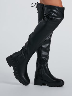 Stomp It Up Thigh-High Lug Boots