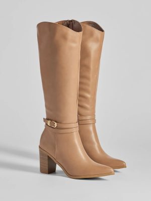 Chic Moves Under-The-Knee Buckle Boots