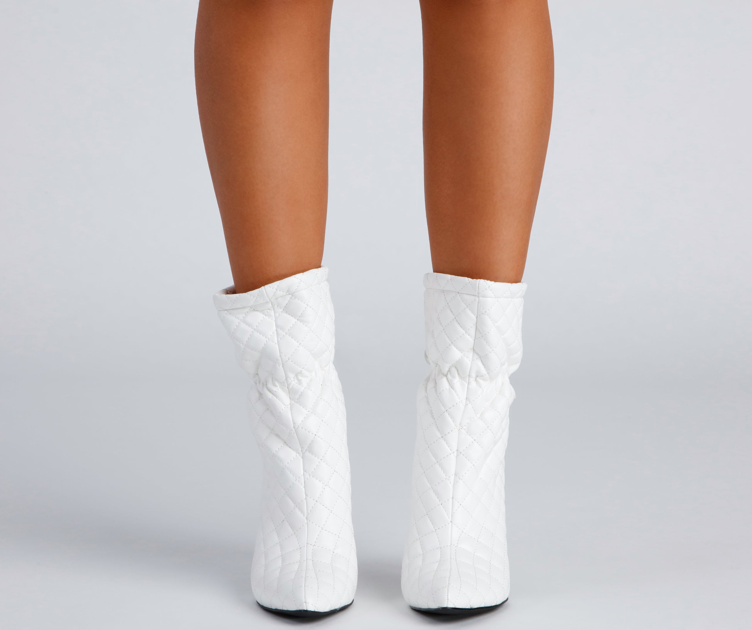 Fashion Puff Quilted Stiletto Booties - Image 2