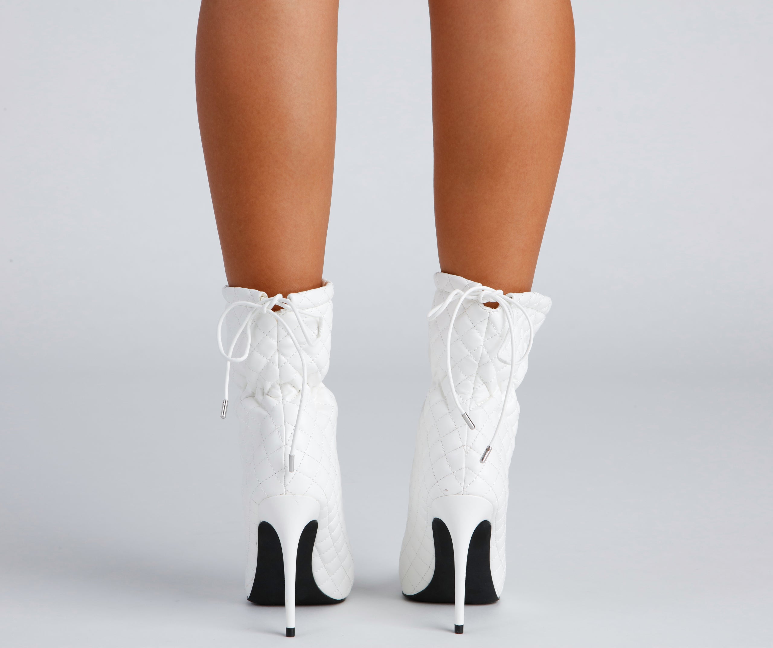 Fashion Puff Quilted Stiletto Booties - Image 4