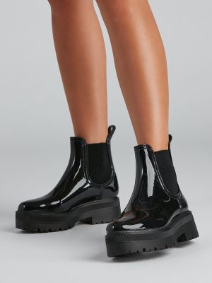 One True Lug Patent Chunky Boots