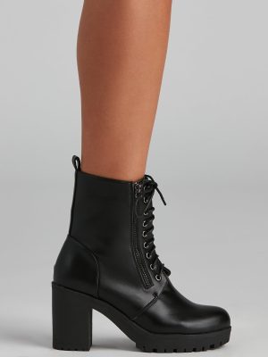 Walk On By Lug Combat Booties