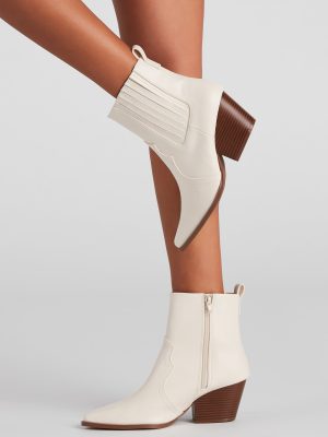 Country Kicks Faux Leather Block Booties