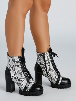 Sassy Steps Snake Print Booties