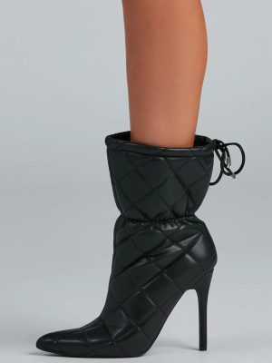 Quilted Beauty Scrunch Stiletto Booties