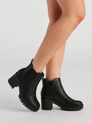 Femme Edge Platform Lug Booties