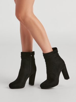 Meet Chic Faux Suede Slouch Booties
