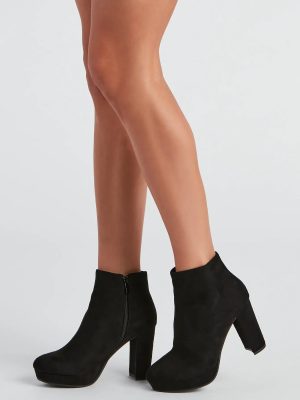 Sleek Ambition Faux Suede Booties