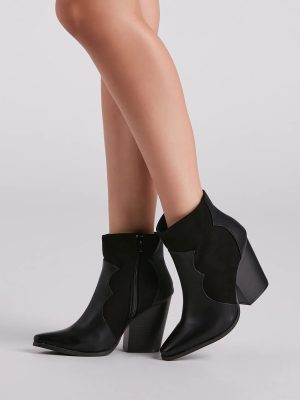 Western Chic Block Heel Booties