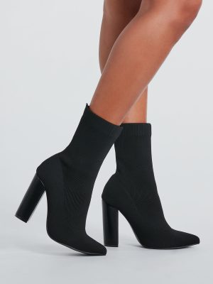 Style Points Knit Block Heel Booties