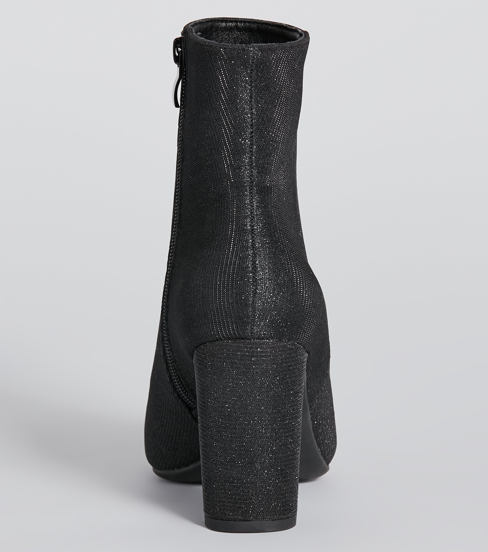 Party Poppin' Glitter Mesh Block Heel Booties - Image 4