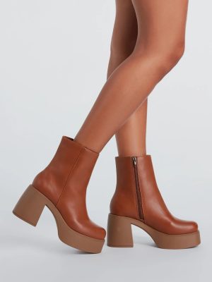 Show Up Platform Block Heel Booties