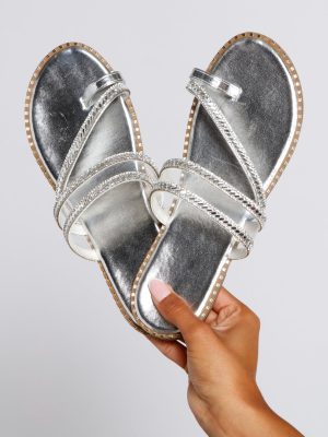 Glam Girl Metallic Toe Strap Sandal