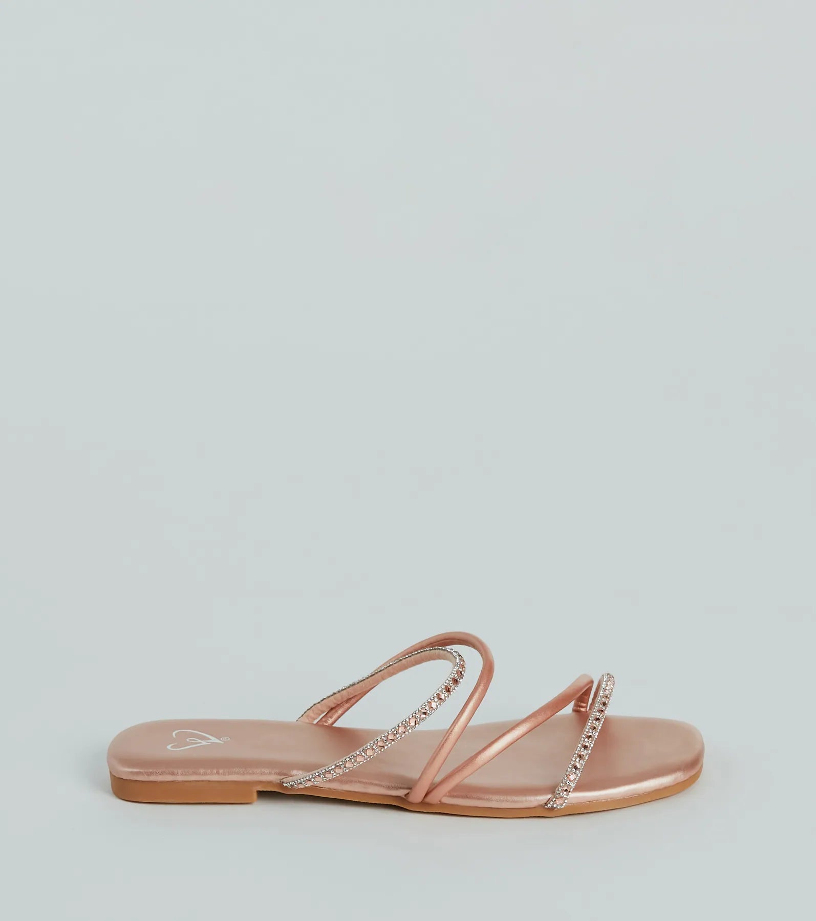 Effortless And Fab Rhinestone Strappy Flat Sandals - Image 2