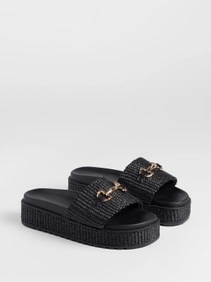 Slide Into Spring Platform Straw Sandals