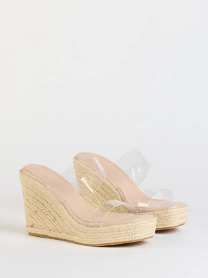 Stylish Transparency Espadrille Wedges