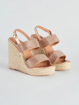 Vacay Luxe Rhinestone Espadrille Wedges