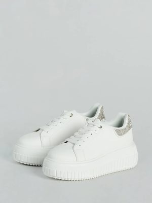 Glam Girl Sparkle Faux Leather Rhinestone Sneakers